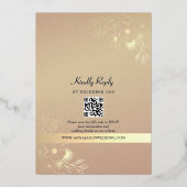 Faire-part de mariage à code QR avec feuille d'or (Verso)