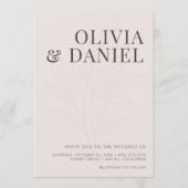 Faire-part de mariage à code QR avec photo botaniq (Devant)