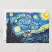 Faire-part de mariage à code QR de La Nuit étoilée (Dos)