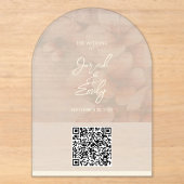 Faire-part de mariage à code QR Fleur de cerisier  (Recto)