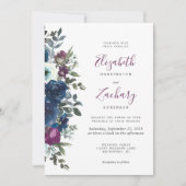 Faire-part de mariage à code QR floral aquarelle p (Devant)