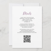 Faire-part de mariage à code QR floral aquarelle p (Dos)