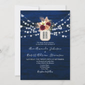 Faire-part de mariage à code QR floral rustique (Devant)