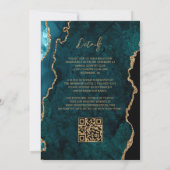 Faire-part de mariage à code QR moderne en agate b (Dos)