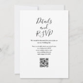 Faire-part de mariage à code QR noir et blanc avec (Dos)