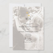 Faire-part de mariage à code QR photo de monogramm (Devant)