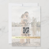 Faire-part de mariage à code QR photo de monogramm (Dos)