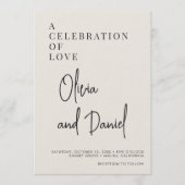 Faire-part de mariage à code QR photo écriture Esp (Devant)