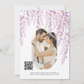 Faire-part de mariage à code QR photo florale lava (Dos)