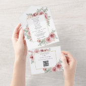 Faire-part de mariage à code QR Rose Poussiéreuse  (Déchirure)