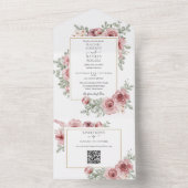 Faire-part de mariage à code QR Rose Poussiéreuse  (À l'intérieur)