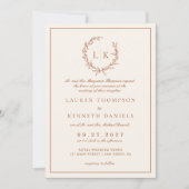 Faire-part de mariage à code QR Terracotta & Crème (Devant)