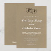 Faire-part de mariage à cœur de dentelle rustique  (Devant / Derrière)