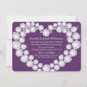 Faire-part de mariage à cœur de diamant photo de m (Dos)