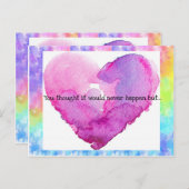 Faire-part de mariage à cœur Tie-Dye (Devant / Derrière)