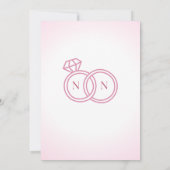 Faire-part de mariage à conserver avec fleurs rose (Dos)