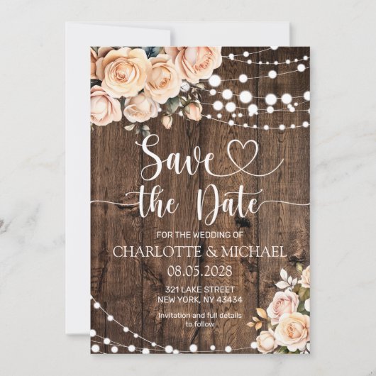 Faire-part de mariage à conserver pour la date de (Devant)