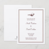 Faire-part de mariage à coquillage marron, save th (Devant / Derrière)