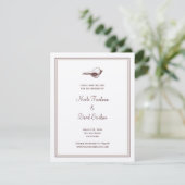 Faire-part de mariage à coquillage marron, save th (Debout devant)
