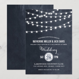 Faire-part de mariage à cordes bleues