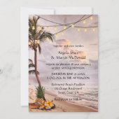 Faire-part de mariage à cordes de plage tropicale (Devant)