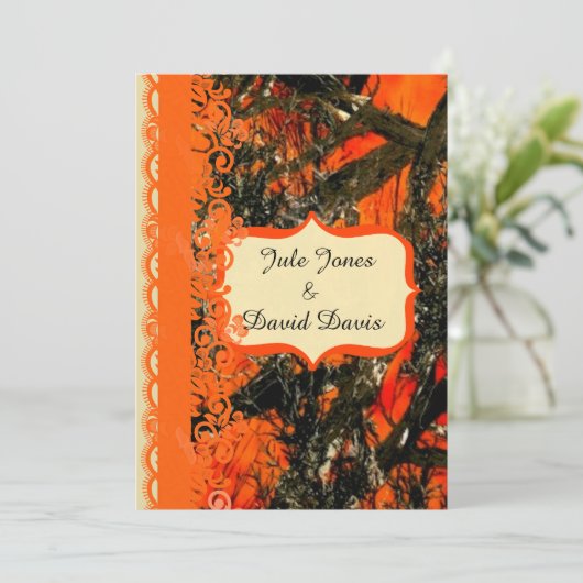 Faire-part de mariage à cou rouge (Debout devant)