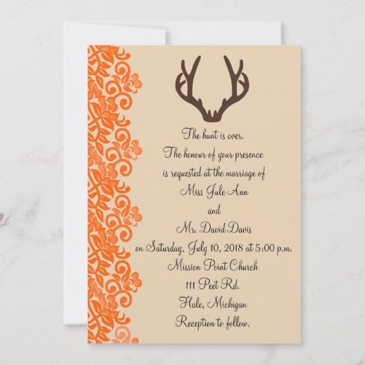 Faire-part de mariage à cou rouge (Dos)