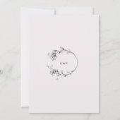 Faire-part de mariage à couronne florale moderne (Dos)