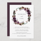 Faire-part de mariage à courre de beurre et de pru (Devant / Derrière)