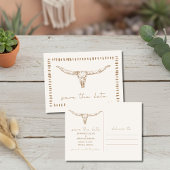 Faire-part de mariage à crâne de vache Boho Désert