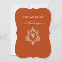 Faire-part de mariage à crête de monogramme élégan