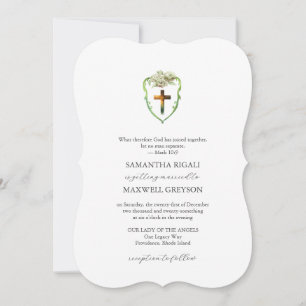 Faire-part de mariage à crête florale aquarelle ch