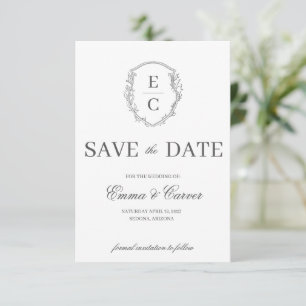 Faire-part de mariage à Crête Monogramme Héritage 