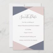 Faire-part de mariage à date de Navy Blue Blush Mo (Devant)