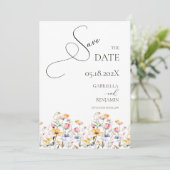 Faire-part de mariage à date de sauvagement Fleur (Debout devant)