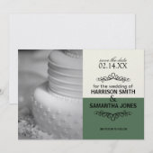 Faire-part de mariage à date différée Cream & Gree (Devant / Derrière)