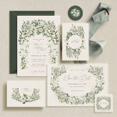 Faire-part de mariage à date fixe Sage Garden Save