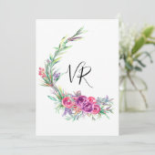 Faire-part de mariage à date limite Fleurs violett (Debout devant)
