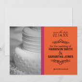 Faire-part de mariage à date Orange et Rose (Devant / Derrière)