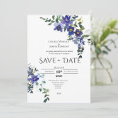 Faire-part de mariage à date pour l'Orchidée Bleue (Debout devant)