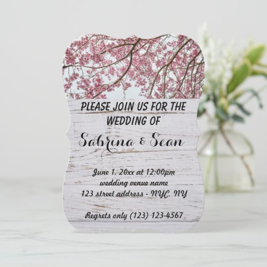 Faire-part de mariage à design moitié-moitié (Debout devant)