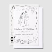 Faire-part de mariage à dessins à la main originau (Compenser)
