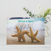 Faire-part de mariage à deux étoiles de mer (Debout devant)