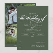 Faire-part de mariage à écriture minimale (Devant / Derrière)