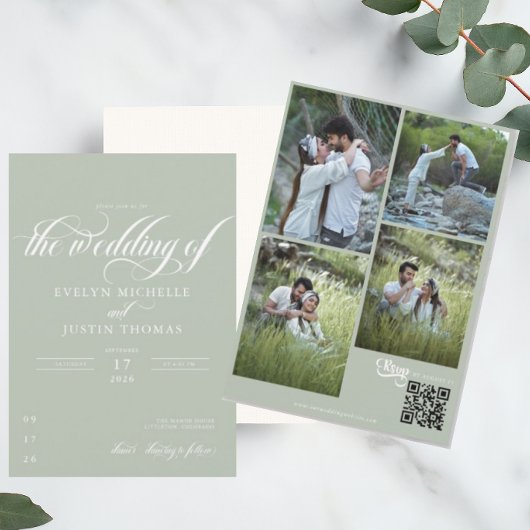 Faire-part de mariage à écriture minimale