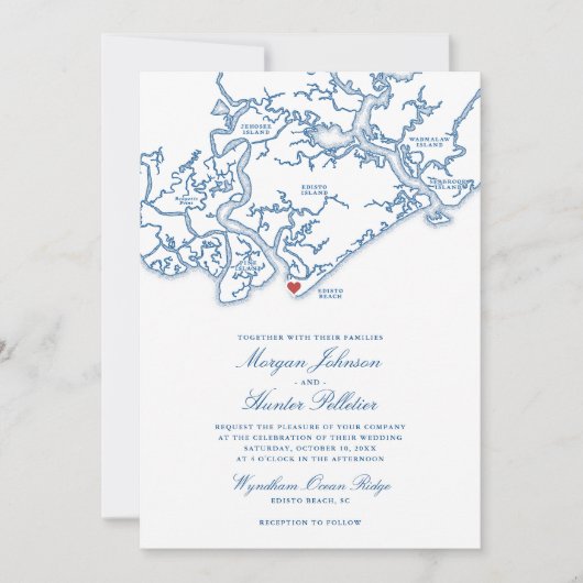Faire-part de mariage à Edisto Beach | Edisto Isla (Devant)