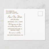 Faire-part de mariage à encadrer en or rose floral (Dos)