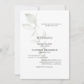 Faire-part de mariage à feuillage moderne (Devant)