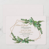 Faire-part de mariage à feuillage persistant (Devant / Derrière)