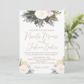 Faire-part de mariage À feuillage persistant hiver (Debout devant)